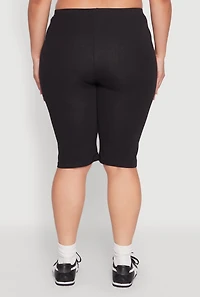 Womens Plus Size Love Yourself Graphic Biker Shorts, Black, Size 2X