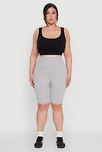 Womens Plus Seamless High Waist Cycling Shorts,