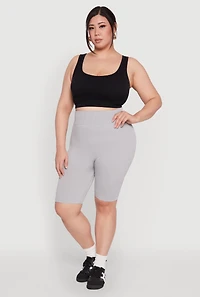 Womens Plus Seamless High Waist Cycling Shorts,