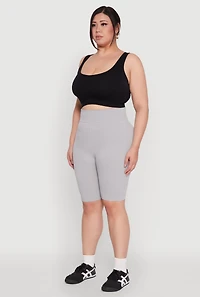 Womens Plus Seamless High Waist Cycling Shorts,