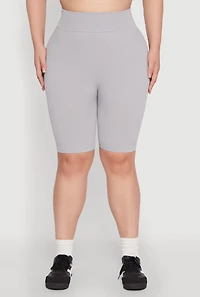 Womens Plus Seamless High Waist Cycling Shorts,