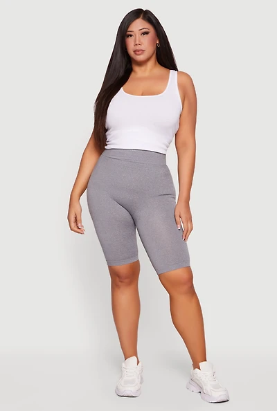 Plus Seamless High Waisted Biker Shorts