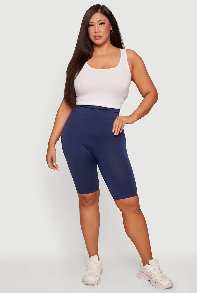Plus Seamless High Waisted Biker Shorts