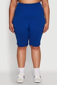Womens Plus High Waist Cycling Shorts, 1X-2X