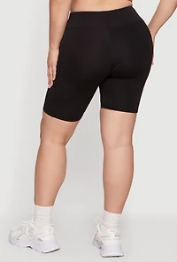 Plus High Waisted Bike Shorts with Pockets