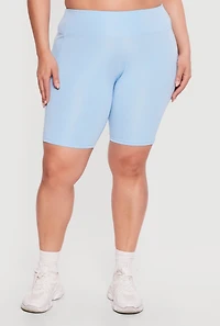 Plus High Waisted Side Pocket Bike Shorts