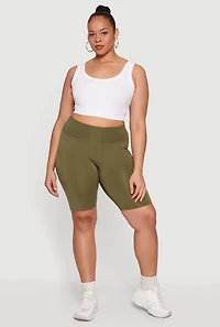 Plus Side Pocket High Waisted Biker Shorts