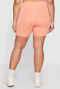 Plus High Waisted Cell Phone Pocket Biker Shorts