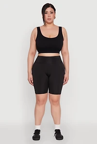 Womens Plus High Waist Biker Shorts, 1X