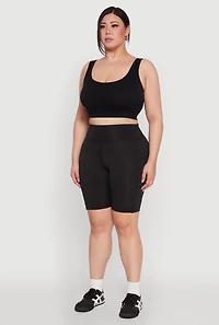 Womens Plus High Waist Biker Shorts, 1X