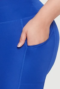 Womens Plus Size High Waist Biker Shorts, Blue, Size 2X
