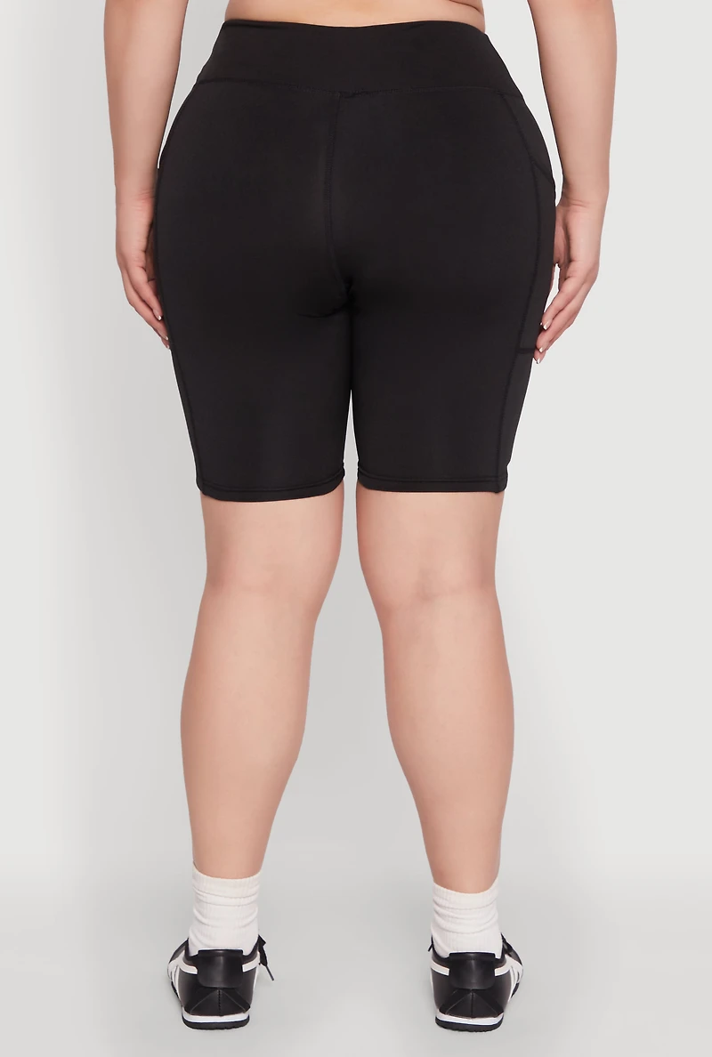 Womens Plus Side Pocket Cycling Shorts,