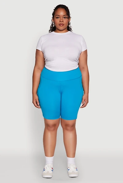 Womens Plus Side Pocket Cycling Shorts,