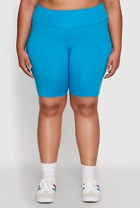 Womens Plus Side Pocket Cycling Shorts, 1X