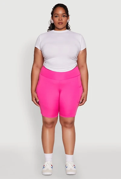 Womens Plus Side Pocket Cycling Shorts,