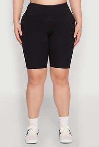 Womens Plus High Waisted Bike Shorts,
