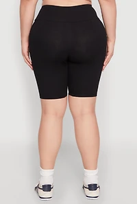 Womens Plus High Waisted Bike Shorts,