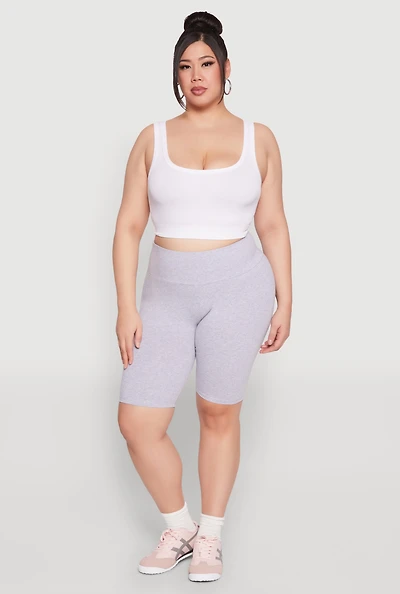 Plus High Waisted Bike Shorts