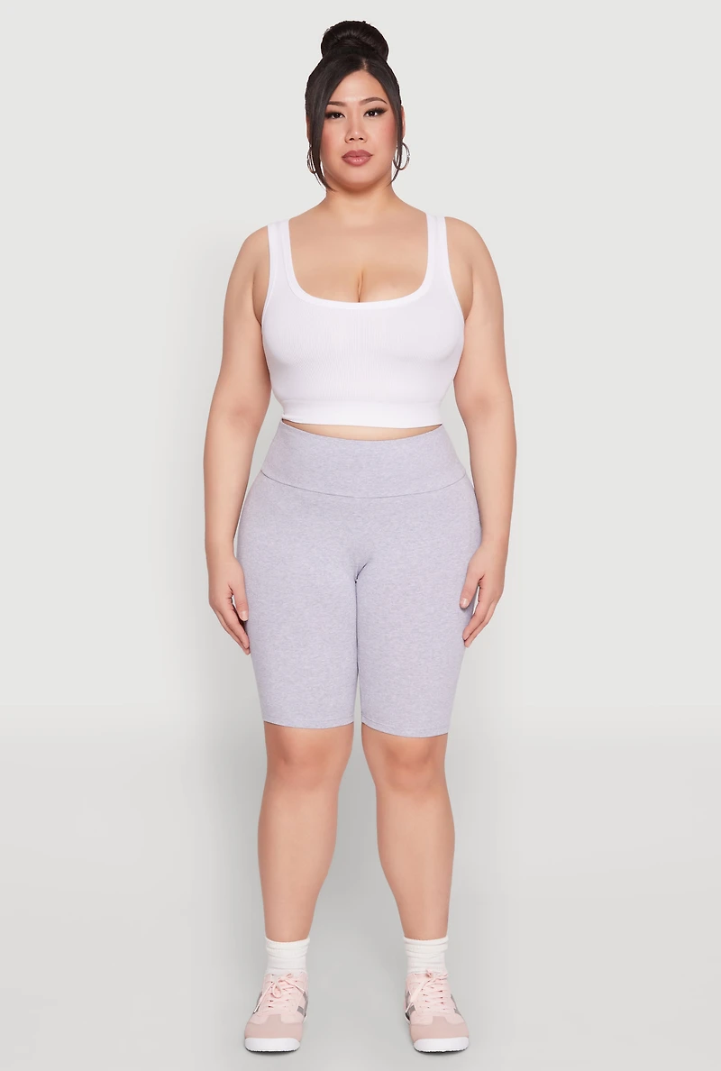 Plus High Waisted Bike Shorts