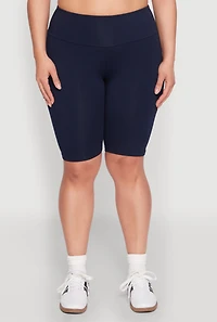 Womens Plus High Waisted Bike Shorts,