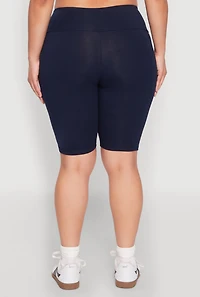 Womens Plus High Waisted Bike Shorts,