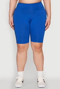 Womens Plus High Waisted Bike Shorts,