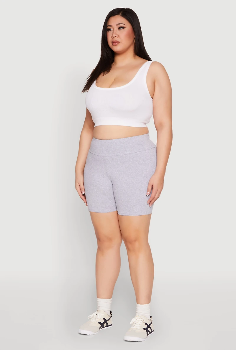 Plus Seamless High Waisted Biker Shorts