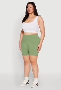 Womens Plus Seamless High Waisted Biker Shorts, 2X