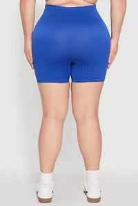Womens Plus Seamless Biker Shorts, 1X-2X