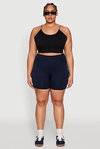 Womens Plus Seamless Biker Shorts,