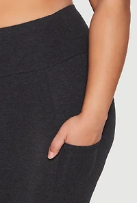 Womens Plus High Waist Cell Phone Pocket Biker Shorts,