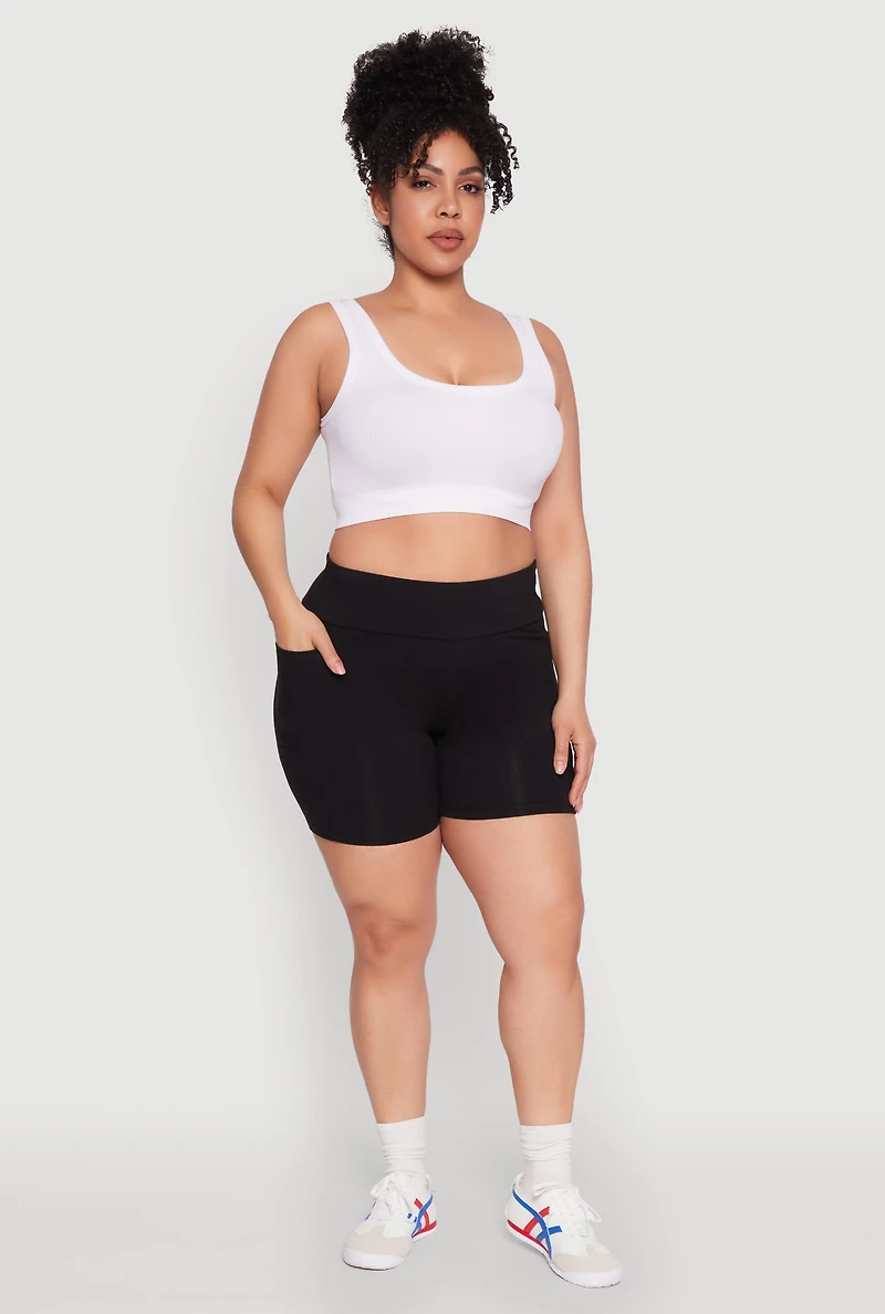 Womens Plus Cell Phone Pocket Shorts, 2X