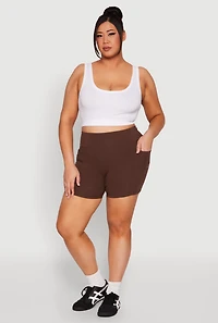 Plus Size Cell Phone Pocket Shorts