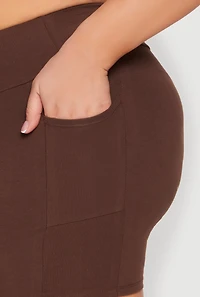 Plus Size Cell Phone Pocket Shorts