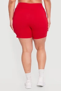 Plus Trendy High Waisted Biker Shorts