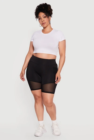Plus Mesh Insert Bike Shorts