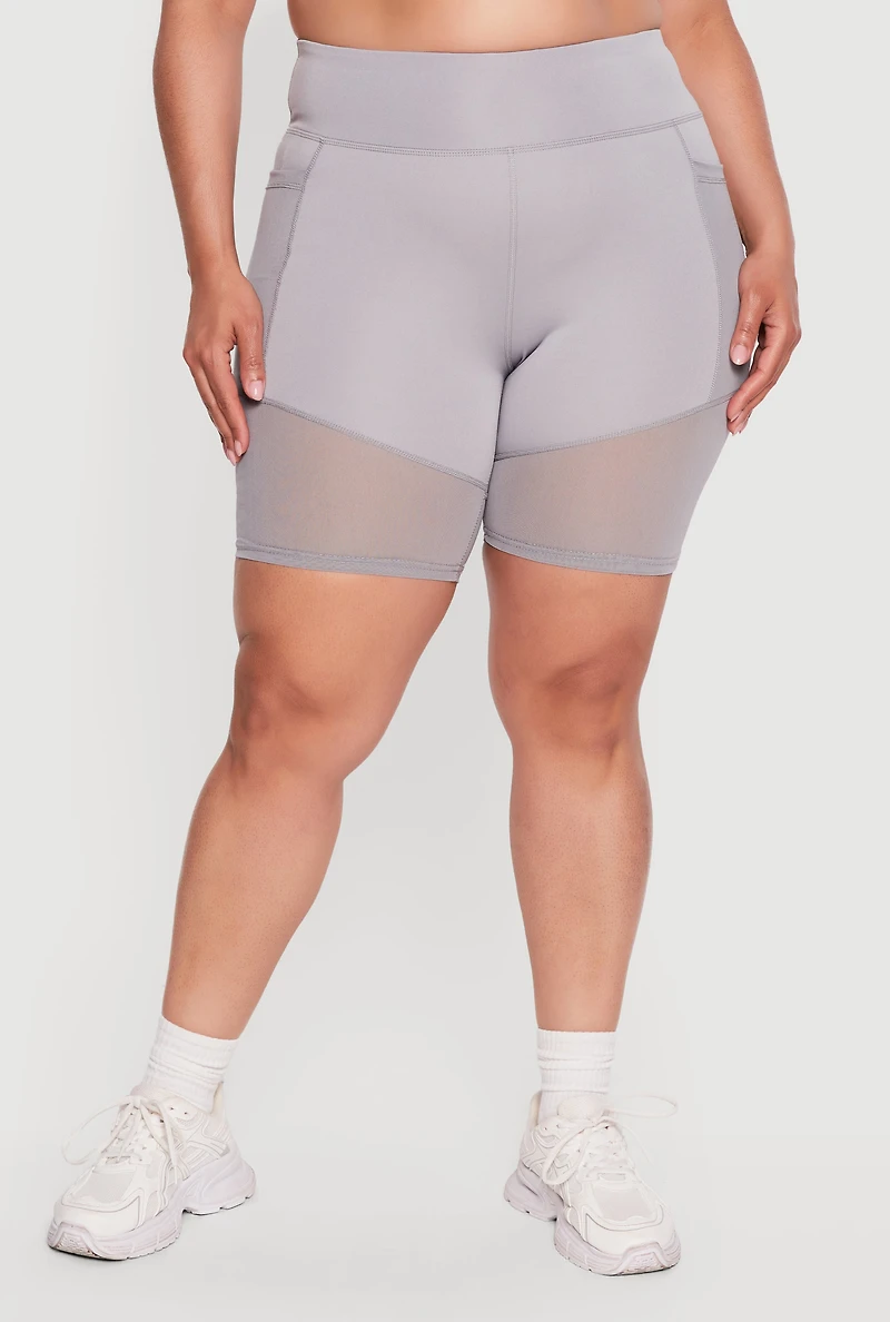 Plus Mesh Insert Bike Shorts