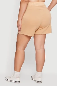 Plus Double Waisted Drawstring Sweatshorts