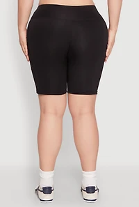 Womens Plus Cell Phone Pocket Biker Shorts,
