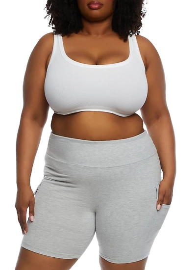 Plus Cargo Pocket Detail Biker Shorts