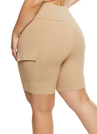 Plus Cargo Pocket Detail Biker Shorts