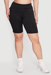 Plus Cell Phone Pocket Biker Shorts
