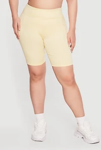 Plus Cell Phone Pocket Biker Shorts