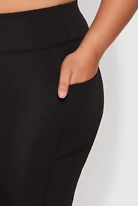 Womens Plus Side Zip Pocket Biker Shorts, 1X