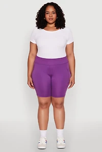 Plus Side Zip Pocket Biker Shorts