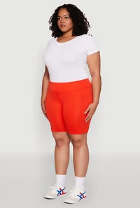 Plus Side Zip Pocket Biker Shorts