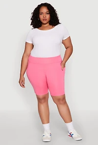 Plus Side Zip Pocket Biker Shorts