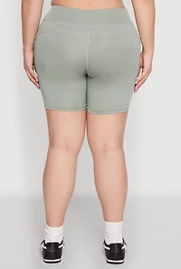 Plus Cell Phone Side Pocket Biker Shorts