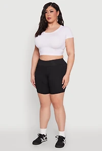 Plus Caged Mesh Detail Side Pocket Bike Shorts