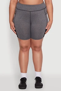 Plus Caged Mesh Detail Side Pocket Bike Shorts